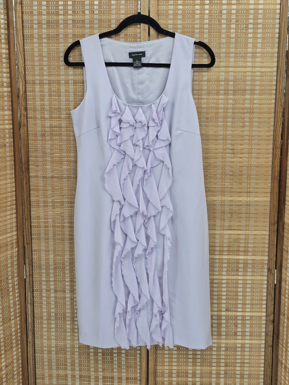 Spense Lavender Ruffle-Front Sleeveless Midi Dress Size 6